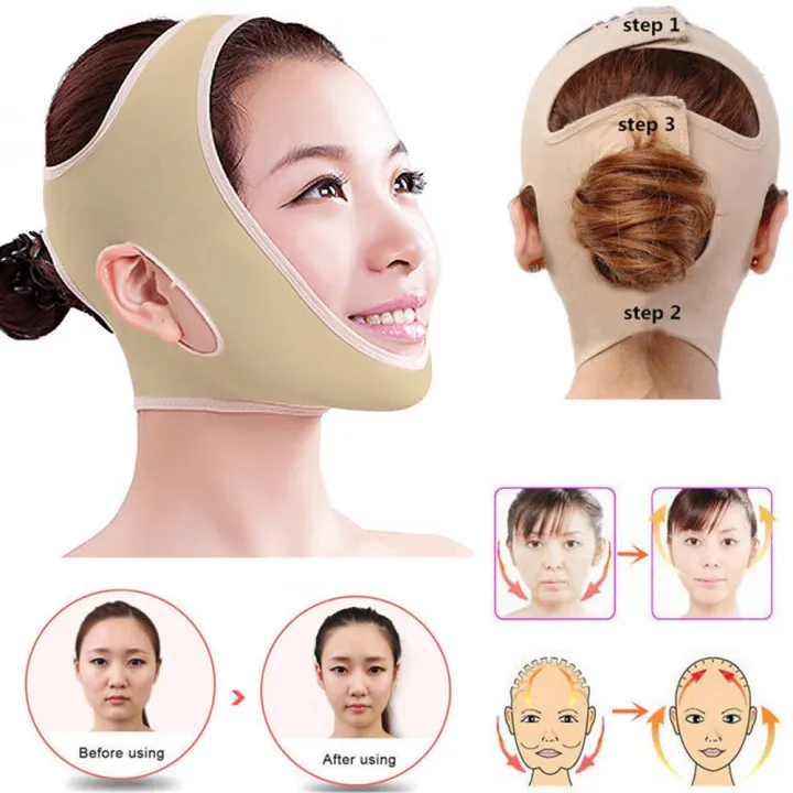 Thin Face Lift Up V Shaper Tool Facial Slimming Mask Belt Anti Wrinkle  Reduce Double Chin Bandage Breathable Soft Slimmer Women_AAS | Lazada