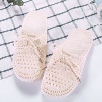 【CW】2022 Summer Women Slide Korean Style Knitted Flat Shoes Slingback Sandal Fashion Ladies Slipper Outdoor Flip Flop Daily Walking