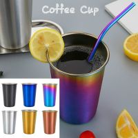 1Pcs Colorful 304 Stainless Steel Coffee Milk Beer Cold Drink Cup Coffee Cup 500ML