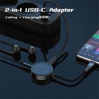 ANLXOM แบบ2-in-1 อะแดปเตอร์ชาร์จ Pd 3.0 60W USB C ถึง3.5มม. ที่ชาร์จหูฟัง ประเภท C ถึง AUX อะแดปเตอร์ USB C สำหรับไมค์