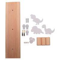 Kids Dinosaur Wall Mounted Coat Hooks Wooden Door Hanger for Boys Bedroom Nursery Playroom Decorations