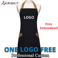 KRISKY New Style Free Design Restaurant Work Wear Nniform Bakers Bbq Apron For Man Fooking Apron Custom Logo