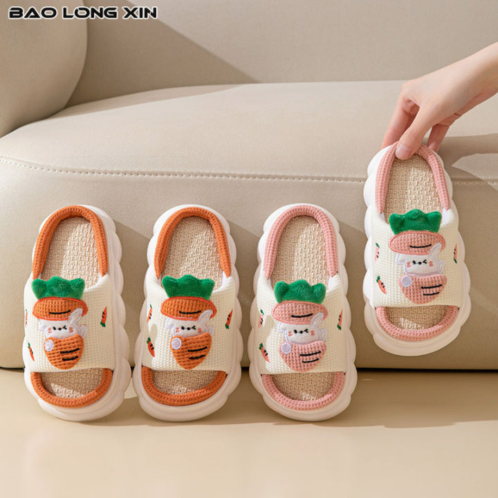 baolongxin-รองเท้าแตะเด็กผ้าลินิน-pvc-รูปการ์ตูนน่ารัก-สะดวกสบายและระบายอากาศนุ่มสำหรับเด็กผู้ชายและเด็กผู้หญิง