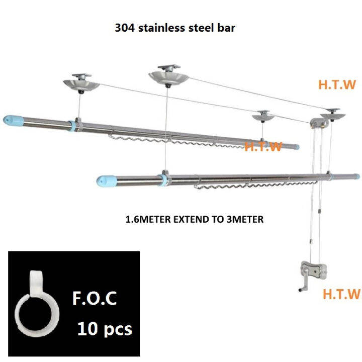 304 Stainless Steel Ceiling Lifting Drying Rack / Lifting Clothes