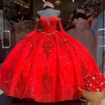 Red dress deals for quinceanera