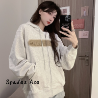 Spades Ace เสื้อฮู้ด เสื้อแขนยาวอบอุ่น หลวมและสบาย ล้ำสมัย น่ารัก นุ่มนวล สไตล์ WWY239346M 40Z231007