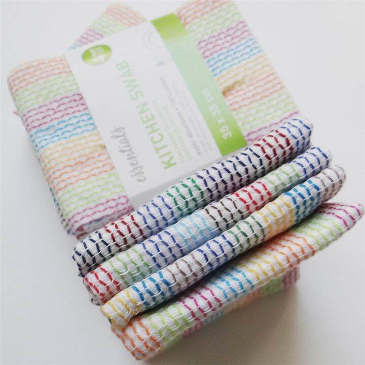 4pcs-34x34cm-double-sided-absorbent-kitchen-swab-dish-cloth-non-stick-oil-wipes-scouring-pad-cotton-towels