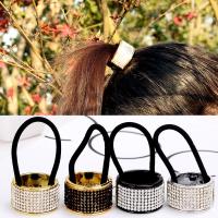 Trendy Women High Quality Crystal Ponytail Holder Hair Cuff Wrap Tie Band Hair Ring Girl Rubber band Rope Headwear Accessories Hair Accessories