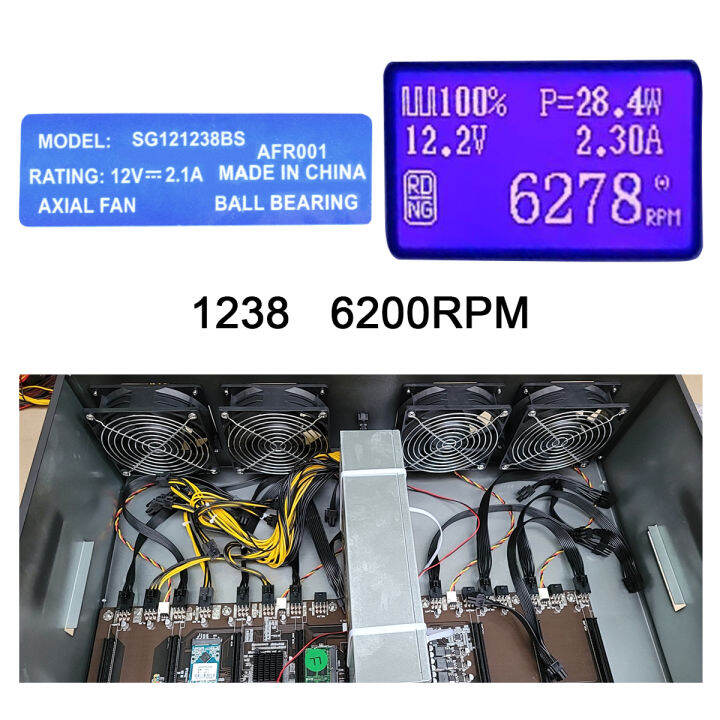 senlifang-sg121238bsqfr1212ghe-dc-12v-2-1a-s7-s9-t9-l3-btc-eth-mining-double-ball-bearingcooling-fan-120-120-38mm