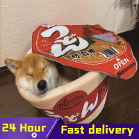 Cute Instant Noodle dog cat House bed Kennel Super Large Warm Dog Cat Nest Beds Cushion Udon Cup Noodle Bed Cozy Cushion