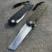 มีดพับ Folding knife มีดสนาม มีดเดินป่า SHOOZIZ XUN112 ใบ 3.2" ปลาย Tanto เหล็ก 14C28N ball bearing ด้าม Mikta มีดแคมป์