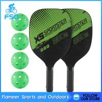 Flameer Paddle Pickleball Paddles 4 Pickleballs พร้อมถุงไม้พิคเกิลบอลสำหรับผู้ชายผู้หญิงผู้ใหญ่