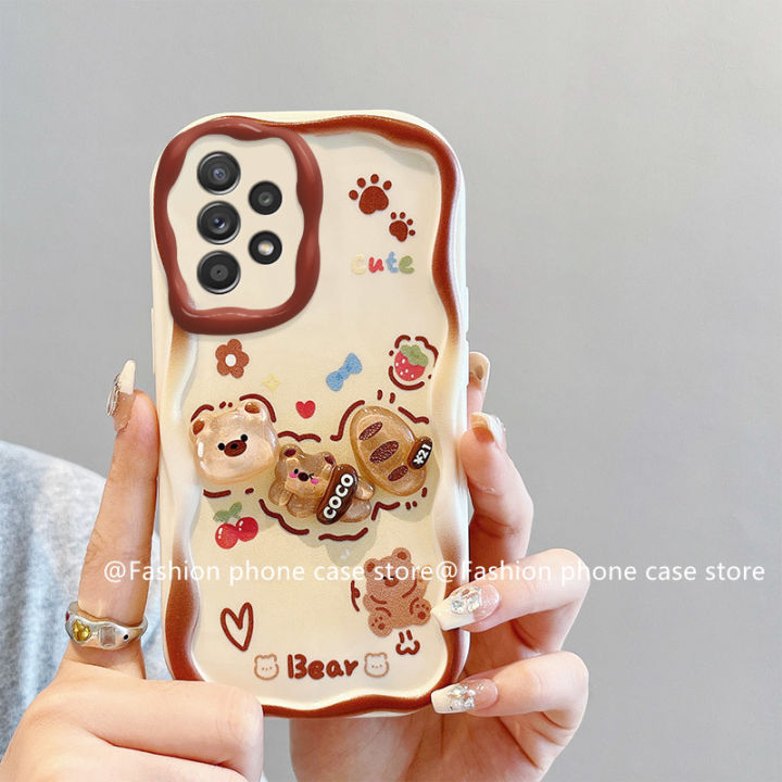 phone-case-เคส-samsung-galaxy-a13-a23-lte-a33-a53-a73-a50-a50s-a30s-a21s-a10s-a20s-5g-4g-เคสรูปมาการองการ์ตูนน่ารักพร้อมสร้อยข้อมือดอกไม้กันกระแทกกรอบซิลิโคนนิ่ม2023