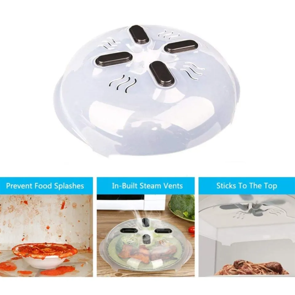 Magnetic Microwave Plate Cover Splatter Guard With Steam Vents And