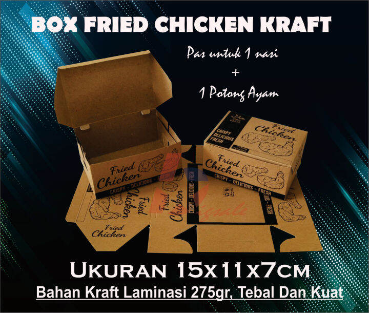 [non Laminasi] Box Fried Chicken Box Ayam Geprek Kraft Foodgrade Isi