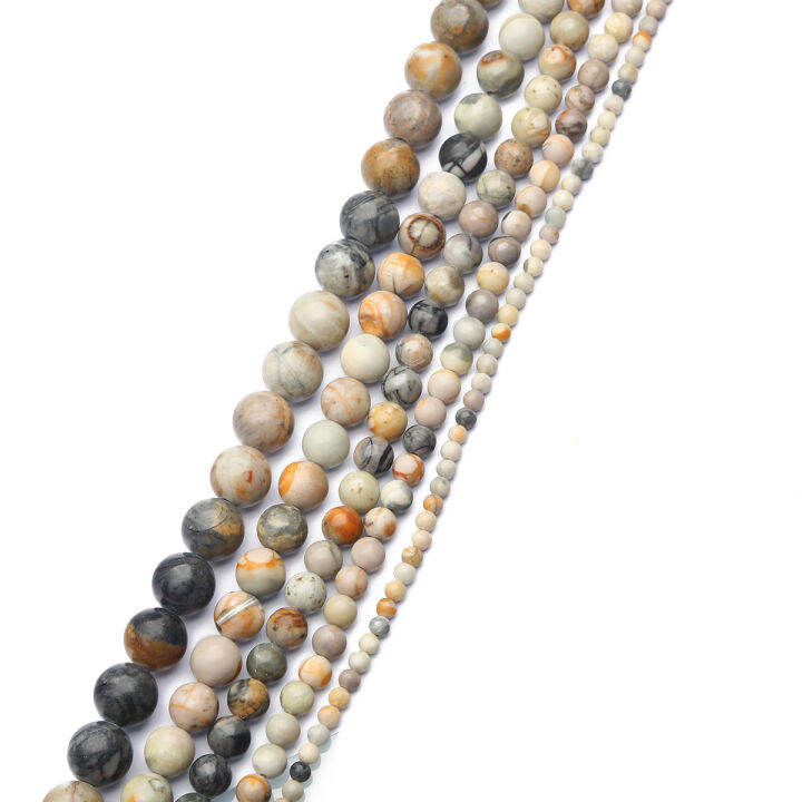 4-6-8-10-12mm-picassoหินธรรมชาติลูกปัดทรงกลมสายคล้องแว่นตาลูกปัดสำหรับdiyสร้อยคออัญมณีสร้อยข้อมือขายส่ง15-strand