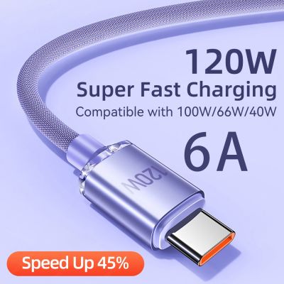 ๑☞♨ Uper Fast Charg USB Data Cable 6A 120W Type-C Cable 0.25M/1M/1.5M/2 High Quality Charg For Huawei Samsung Cell Phone Data Cable