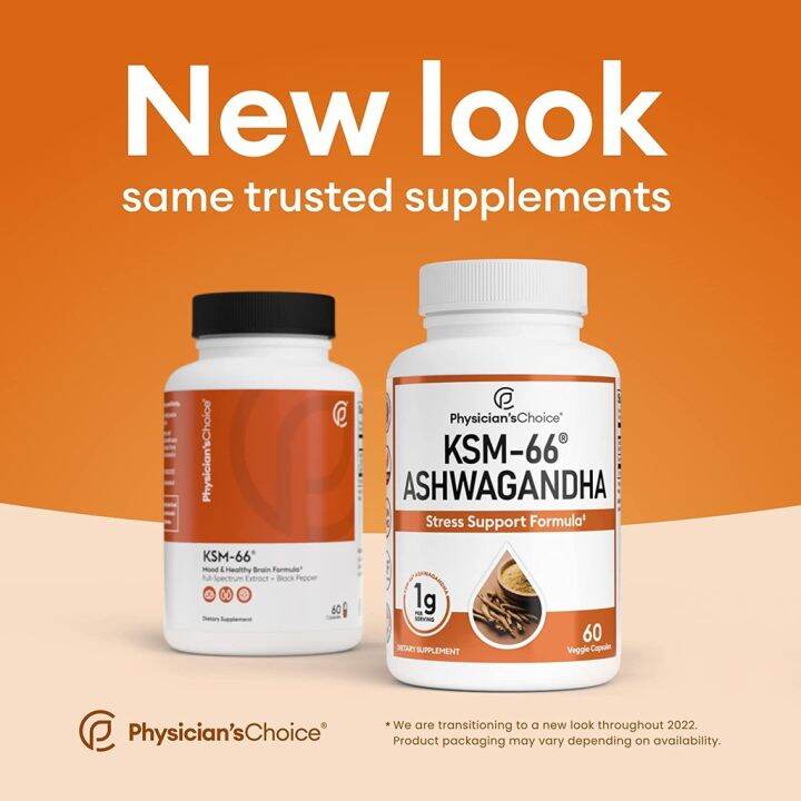 Physician's Choice KSM66 Ashwagandha Root Powder Extract 60 Capsules