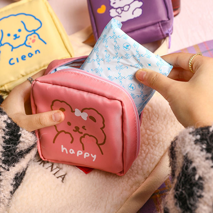 ready-stock-japanese-cute-large-capacity-sanitary-napkin-storage-bag-portable-girl-zipper-coin-purse