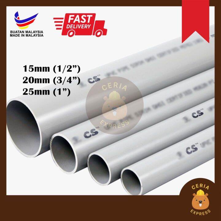 [ 𝟑 𝐅𝐓 / 𝐊𝐀𝐊𝐈 ] PVC PIPE CLASS 6 TEBAL & CLASS D NIPIS 1/2(15mm), 3/4(20mm), 1(25mm) Paip Air