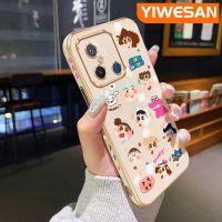 YIWESAN เคสสำหรับ Xiaomi Redmi 12C Redmi A1 Redmi เคส S2ลายการ์ตูนสีเทียนหน้าแข้ง-Chan Friends แฟชั่นสุดหรูเคสโทรศัพท์ชุบดีไซน์ใหม่กรอบป้องกันขอบคลุมทั้งหมดเคสกันกระแทกเลนส์กล้องถ่ายรูป