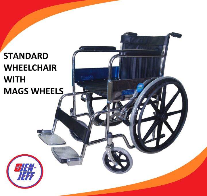 Standard Wheelchair with Mags Wheels Adult Wheelchair with Mags Travel ...