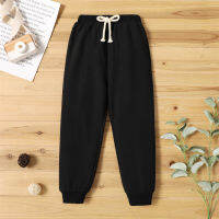 PatPat Toddler Boy Solid Color Casual Joggers Pants Sporty Sweatpants