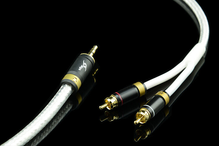 High End MPS M-4 3.5mm to 2 RCA Audio Cable,Sliver Plated 6N OFC HiFi 99.9997% 