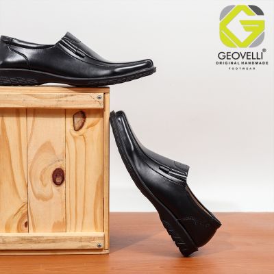 Geovelli ขนาดใหญ่-สีดำสีน้ำตาลกาแฟผู้ชายโลฟเฟอร์ทำงานสำนักงานทำงานสั้น Laces สวีเดนหนังรองเท้าทำงานอย่างเป็นทางการขนาด39-45