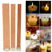 100Pcs 8mm 10mm 13mm 15mm Wooden Wick Candle with Core for DIY Homemade Candle Making Pick Supply Soy Parffin Wax Party Gift SW