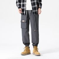 Spring and Autumn Mens fashion casual fashion brand loose mens overalls pants