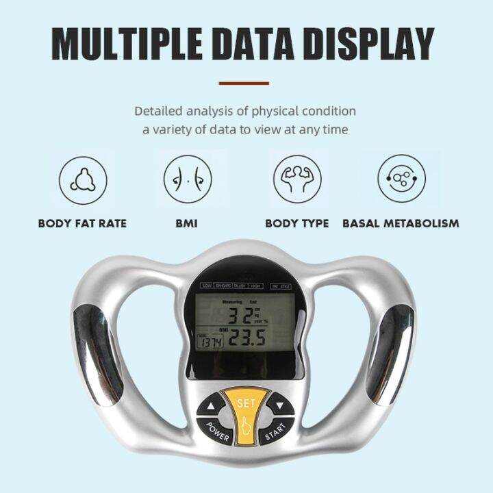 Handheld Bodylarge Body Fat Monitors LCD Screen Analyzer BMI Meter