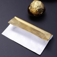 【YF】ↂ✙✁  300pcs 10 x 10cm Thickening Gold Chocolate Wrapping Tin Foil Paper Aluminum Embossing
