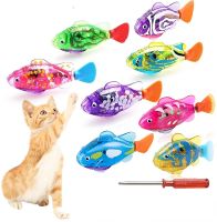 〖Love pets〗 Robot Fish Cat ToyInteractive Fish Cat Toys For Indoor Cats PlayFish with LED Light to Stimulate Your Cat 39;s Hunter Instincts