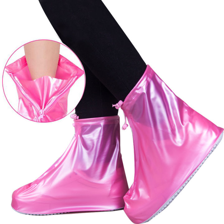 men-and-women-rubber-waterproof-shoe-cover-uni-reusable-zipper-rain-boot-overlay-outdoor-antifouling-rain-and-snow