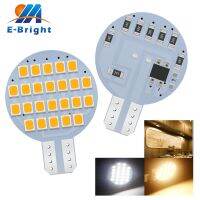 หลอดไฟ LED 921 922 912สีขาวอบอุ่น T10 168หลอดไฟ LED 2835 24-SMD สำหรับรถพ่วงบ้านรถบ้านรถบ้านโคมไฟภายในรถ ACDC 12V