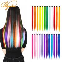 12colors Wig Color Multicolor Wig Piece Long Straight Hair Extension Clip In Hairpiece High Temperature Hair Pad for Women