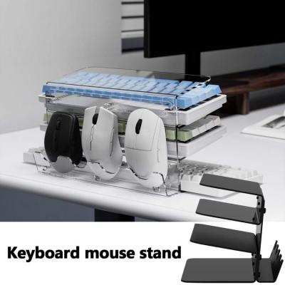 Keyboard Mouse Storage Rack Acrylic 3-Tier Frame Keyboard Shelf Lightweight Keyboard Storage Tool for Study Room Exhibition Halls Collection Cabinets Keyboard Stores newcomer