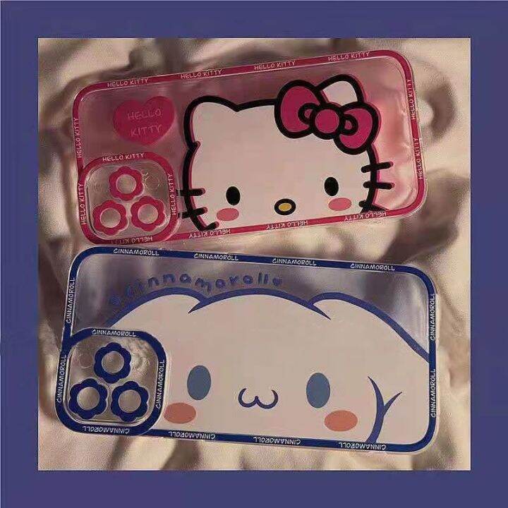 tomy-hello-kitty-cute-cartoon-cat-phone-cases-for-iphone-14-13-12-11-pro-max-mini-x-xr-xs-max-8-7-plus-se-2020-transparent-cover