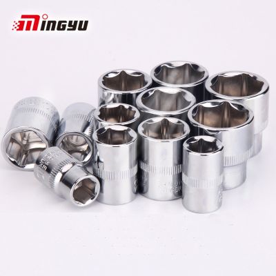 12 or 5pcs 3/8 Inch Drive Hex Socket Set Hexagon 6 Points Wrench Head Nut Removal Tool 8-19mm 20-24mm Sleeves For Spanner