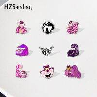 【DT】hot！ cheshire cat alice cartoon Lapel Pins Cartoon Badges Resin Epoxy for Jewelry Accessories