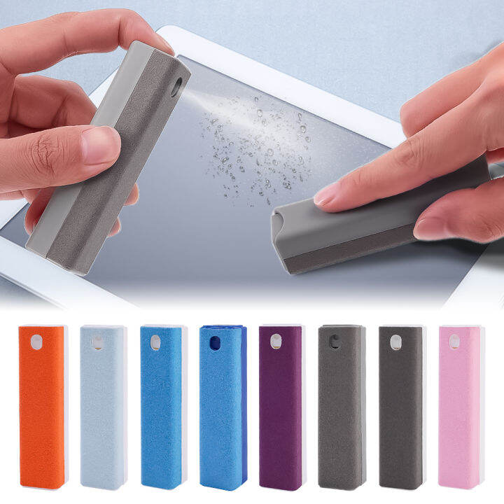 Portable 2 In 1 Phone Screen Cleaner Microfiber Cloth Spray Bottle