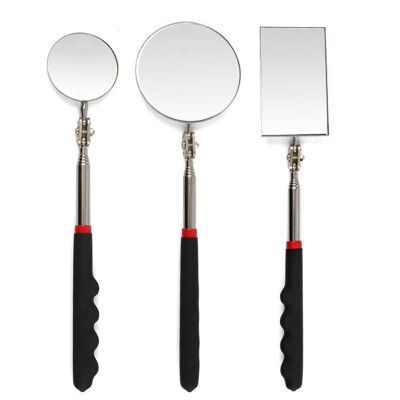 360 Retractable Telescopic Inspection Detection Lens Round Mirror Silver Pocket Clip New Car Tools Extend 7-1/4 quot; To 30 quot; DIY TOOL