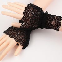 Fashion Lace Fake Sleeve Female Arm Cover Gloves Elbow Sleeve Cuff Gothic Black Wrist Cuffs Thin Sunscreen Fingerless Gloves Sleeves