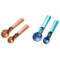 Ice Cream Scoop, 2Pcs Stainless Steel Cookie Scoop with Trigger Melon Baller Cones