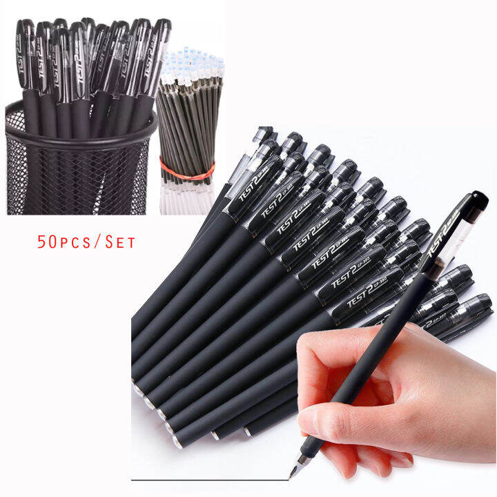 BLACK PEN001- 100Pcs/Set Gel Pen 0.5mm Colour Black Ink Pen Maker Pen