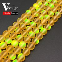 Dull Polished Yellow Austria Crystal Beads Natural Round Matte Stone Loose Beads Spacer Beads For Jewelry Making 6 8 10 12mm