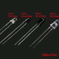 20pcs LED 3mm 5mm 940nm IR Infrared Emitting Receiving Diode Round Tube Light Flame Sensor for Smart CarElectrical Circuitry Parts