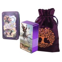 【YF】 78 Card Everyday Witch Tarot Tin Box Gilded Edge Fate Divination Family Party Playing Game Card: Free bag delivery