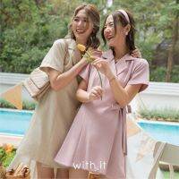 with.it.store  - DR0984 เดรสแขนสั้นฟีโอมิน่า